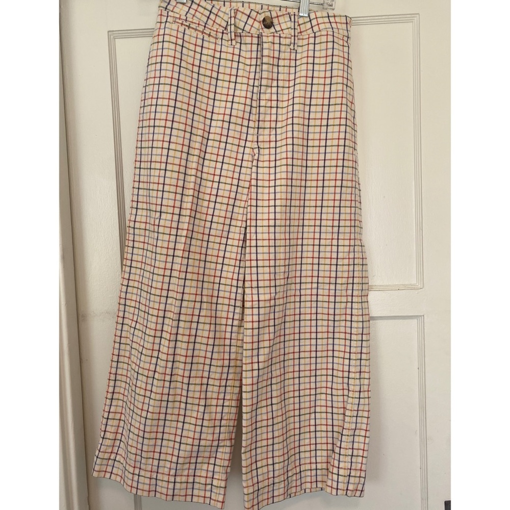 Madewell Emmett Wide-Leg Pant in Rainbow Plaid